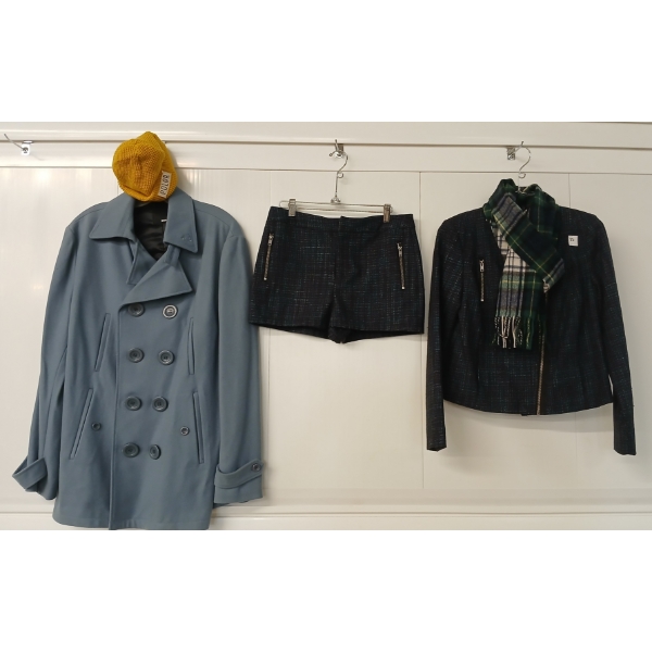 LOT OF 4 - WOMEN'S COAT, HAT, SCARF & BLAZER SET - MFG MINIMUM