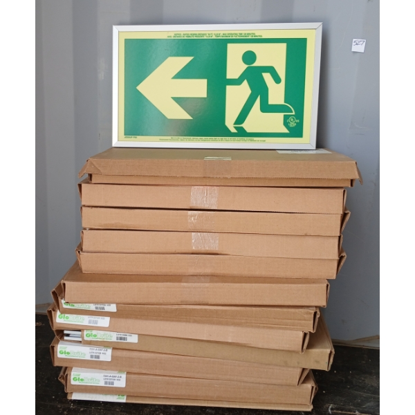 LOT OF 12 - GLOBRITE RUNNING MAN EXIT SIGNS