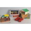 Image 2 : LOT OF 3 - BANNER DUMP TRUCK, IDEAL PLASTIC GARAGE W/ CARS & RENWAL FIRE TRUCK BUILDER
