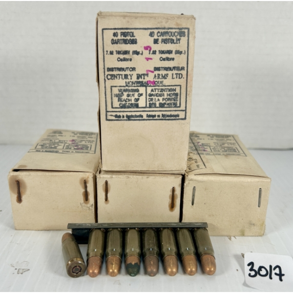 AMMO: 160X 7.62X25MM TOKAREV MILITARY FMJ 