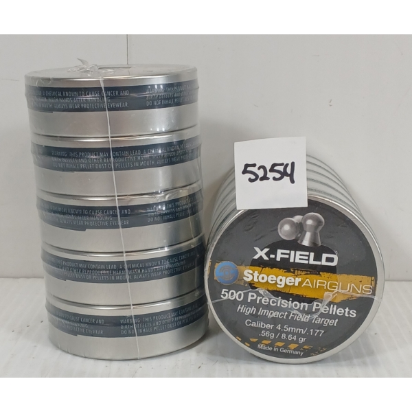 PELLETS: 5000X X-FIELD STOEGER .177 - 56GR - FACTORY SEALED