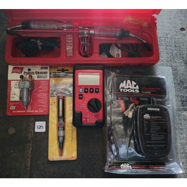 JOB LOT - INCL. MAC BATTERY TESTER, MULTIMETER, CIRCUIT TESTER KIT