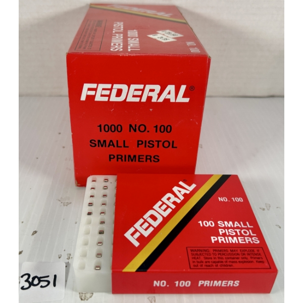 PRIMERS: 804X FEDERAL NO. 100 SMALL PISTOL STANDARD