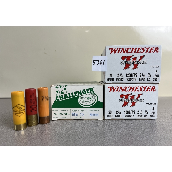 AMMO: 75X MIXED 20 GA 2-3/4IN -7/8OZ 7-1/2/NO8