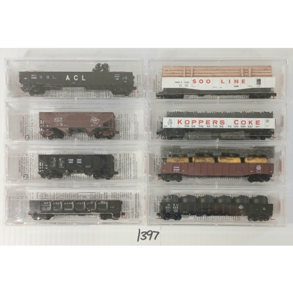 LOT OF 8 - MICRO TRAINS - SOO LINE, KOPPER'S CO., NORTHERN PACIFIC, ATLANTIC COAST LINE, ETC