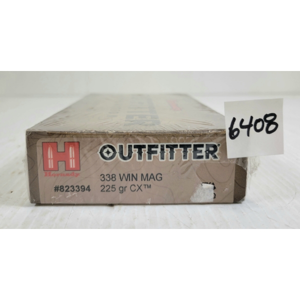 AMMO: 20X HORNADY OUTFITTER .338 WIN MAG - 225GR - CX - SEALED