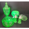 Image 1 : LOT OF 6 - ASSORTED URANIUM DEPRESSION GLASS PCS
