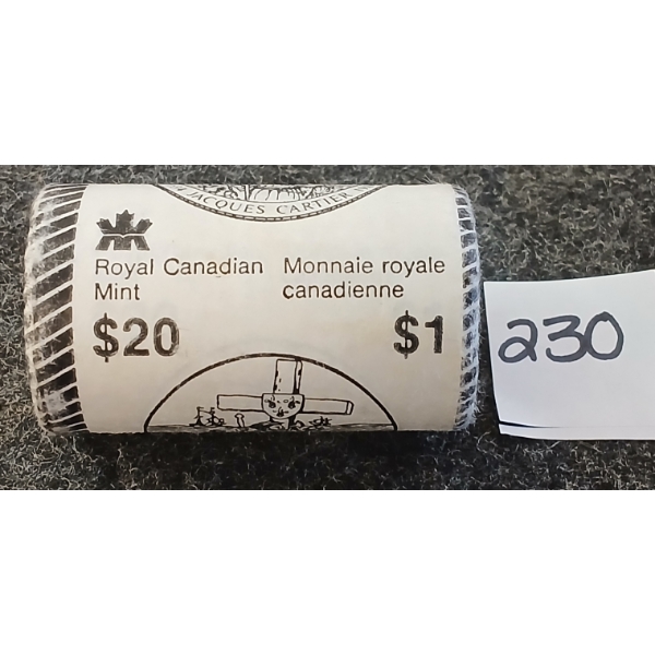ROLL OF 1984 RCM JACQUES CARTIER DOLLAR COINS