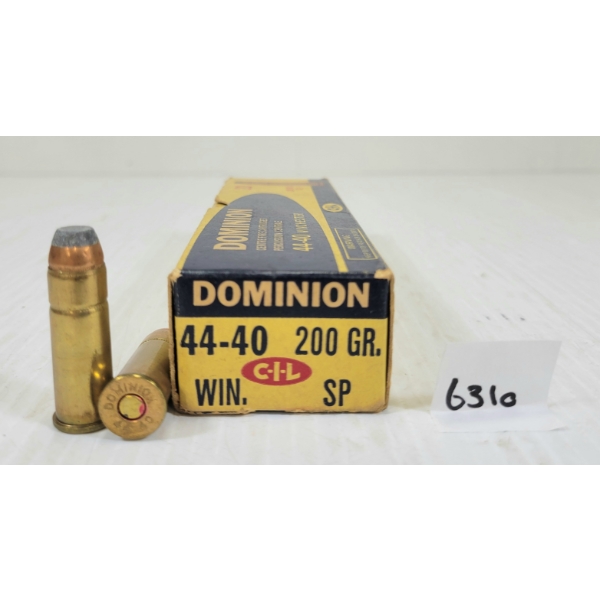 AMMO: 20X CIL DOMINION .44-40 WIN - 200GR - SP