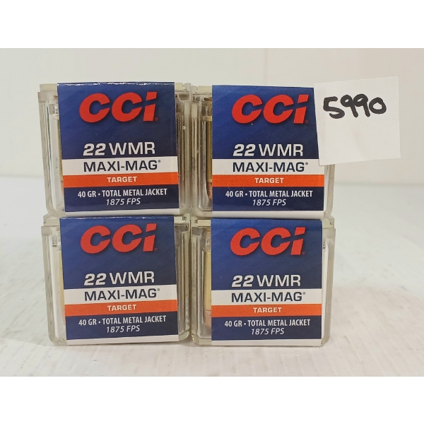 AMMO: 200X CCI MAXI .22 WMR - 40GR - TOTAL METAL JACKET 