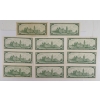 Image 2 : LOT OF 11 - 1967 CDN $1 BANKNOTES - NO SERIAL NUMBERS
