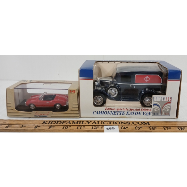 LOT OF 2 - LIBERTY CLASSICS CAMIONNETTE EATON VAN & EAGLE'S RACE ALFA ROMEO GIULIETTA-SPYDER MODELS