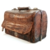 Image 1 : GENTLEMAN'S TRAVEL BAG - CROCODILIAN BELLY LEATHER W/ CONTENTS - EARLY 20TH CENTURY
