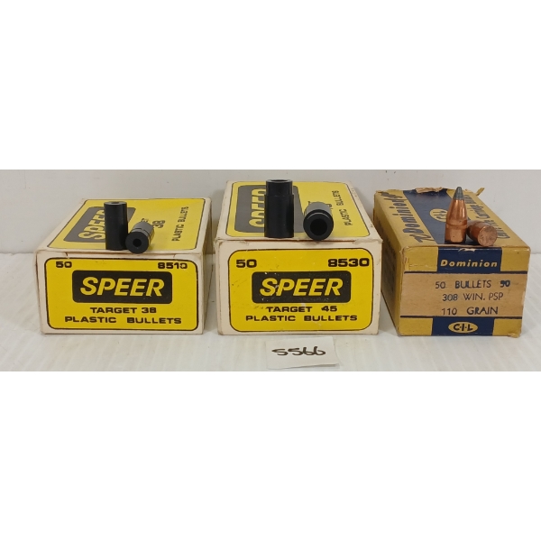 BULLETS: APPROX 139X SPEER TARGET 38, 45 & DOMINION .308 WIN - 110GR - PSP