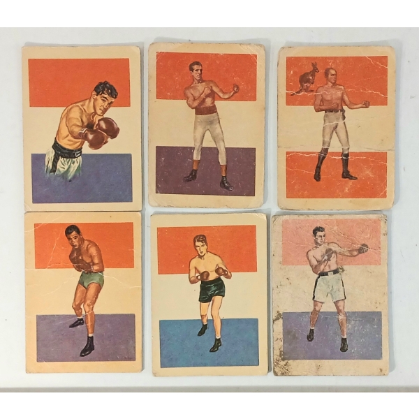 LOT OF 6 - 1956 ADVENTURE BOXING CARDS
