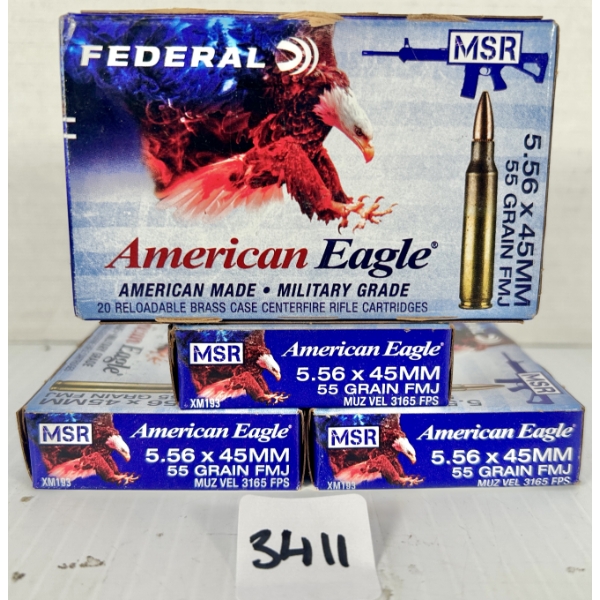 AMMO: 80X FEDERAL 5.56X45 MM NATO - 55 GR FMJ