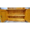 Image 2 : GLASS FRONT PINE GUN CABINET W/ KEY