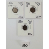 Image 1 : LOT OF 3 - 1880, 1881 & 1886 CDN 5 CENT SILVER COINS