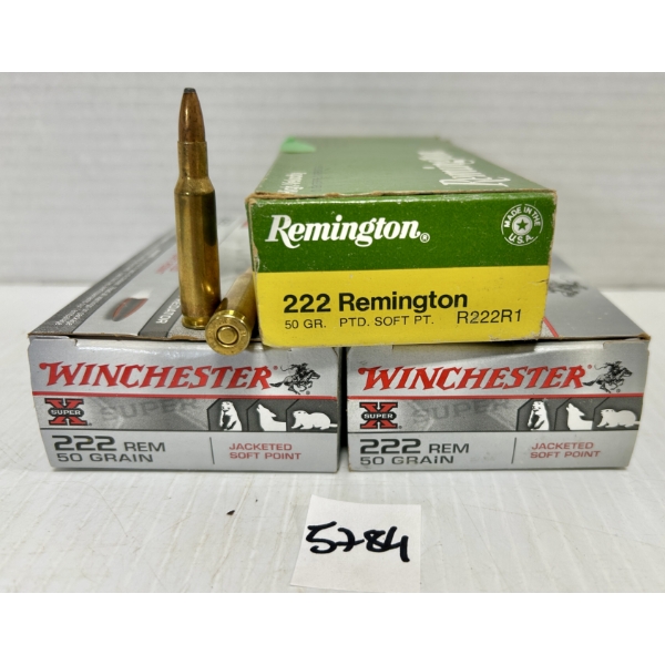AMMO: 60X WIN & REM .222 REM - 50 GR SP