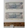 Image 2 : LOT OF 2 - 1979 CDN $5 BANKNOTES - SEQUENTIAL