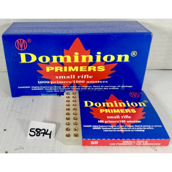 PRIMERS: 1000X DOMINION SMALL RIFLE
