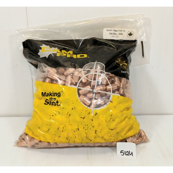 BULLETS: 1,000X CAMPRO .38/357 - 158GR - FCP TC