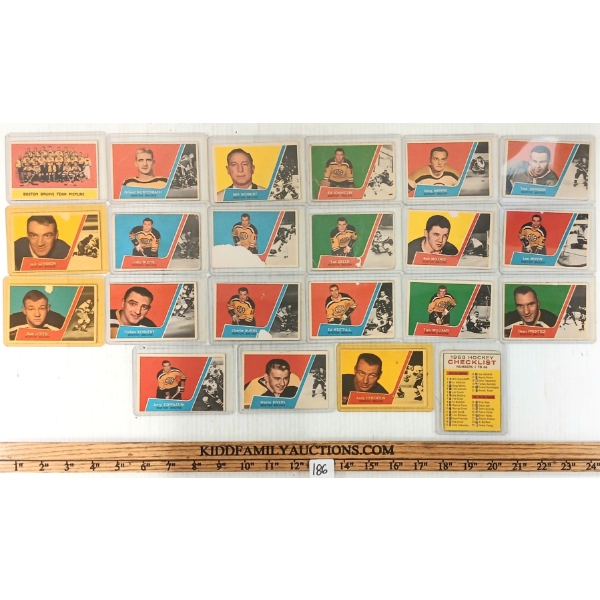 LOT OF 22 - 1963-64 OPC BOSTON BRUINS HOCKEY CARDS