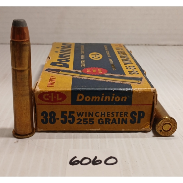 AMMO: 20X CIL DOMINION .38-55 WIN - 255GR - SP