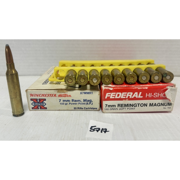 AMMO: 34X MIXED 7 MM REM MAG SP