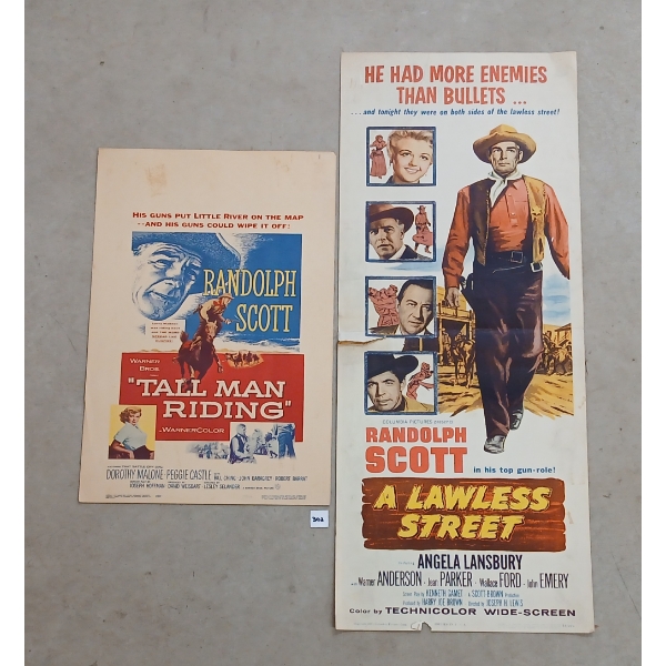 LOT OF 2 - 1953 & 1955 RANDOLPH SCOTT MOVIE POSTERS