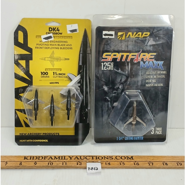 LOT OF 2 - BROADHEADS - INCL DK4 & NAP SPITFIRE MAXX - 100GR & 125GR