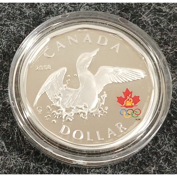 2008 RCM STERLING SILVER COLOURED DOLLAR - LUCKY LOONIE