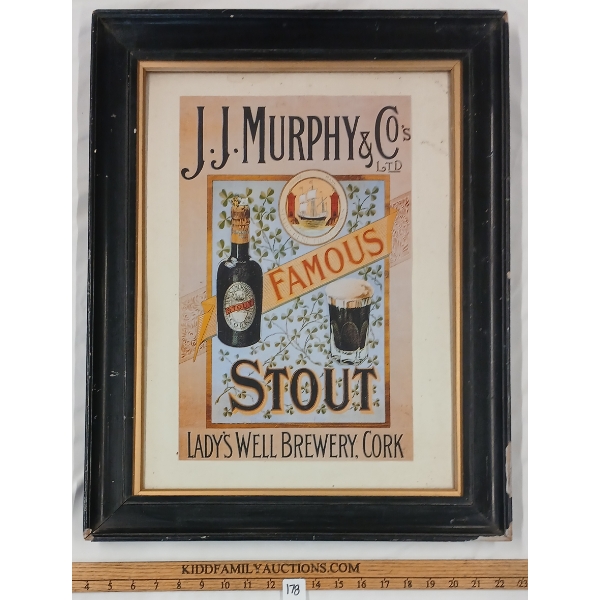 J.J. MURPHY & CO. LADY'S WELL BREWERY FAMOUS STOUT FRAMED SIGN