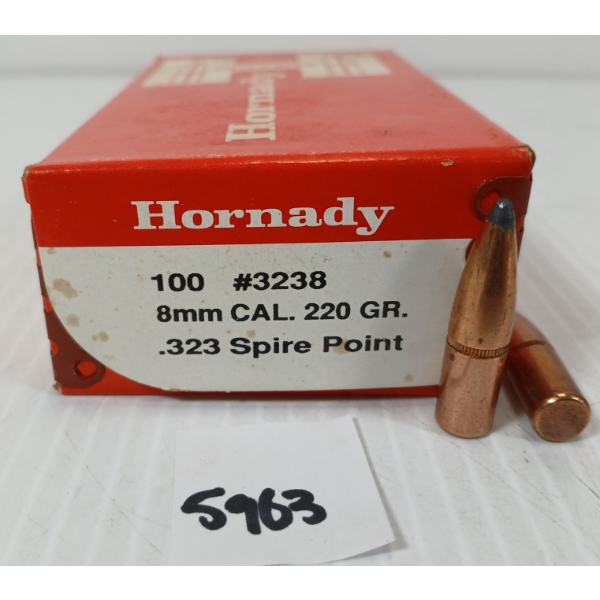 AMMO: 100X HORNADY 8MM - 220GR - SPIRE-POINT