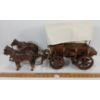 Image 4 : FOLK ART COVERED WAGON W/ DRAW HORSES