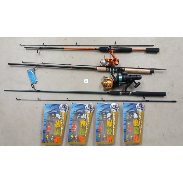 LOT OF 7 - MATZUO MTZ602MS, RAPALA INTICER, SHIMANO FXS-66MB2 FISHING RODS & READY 2 FISH LURES