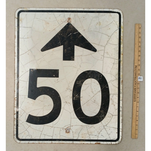 50 ZONE AHEAD - SINGLE SIDED METAL SIGN