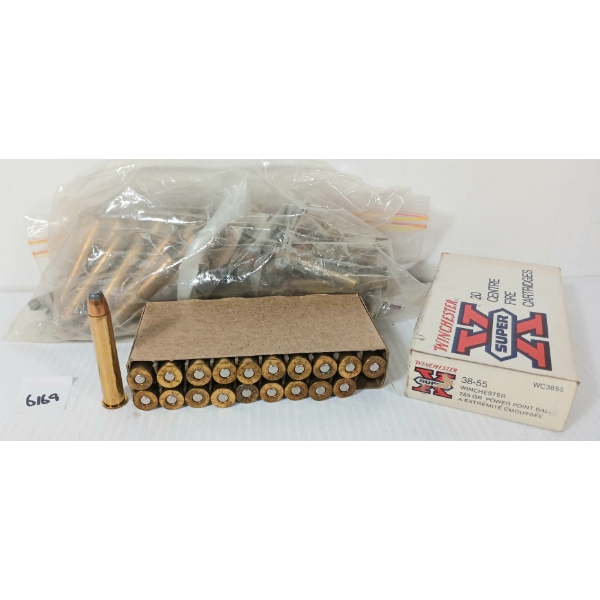 AMMO: APPROX 100X MIXED .38-55 WIN - 255GR - PPSP & FN