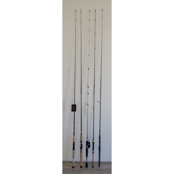 LOT OF 5 - FISHING POLES - INCL SHIMANO & FENWICK