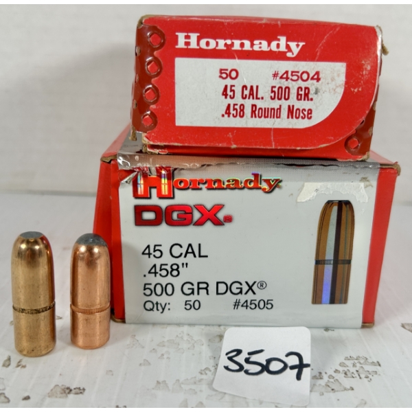 BULLETS: 69X HORNADY .45 CAL 500GR. SP