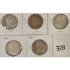 Image 1 : LOT OF 5 - 1965 CDN HALF DOLLARS