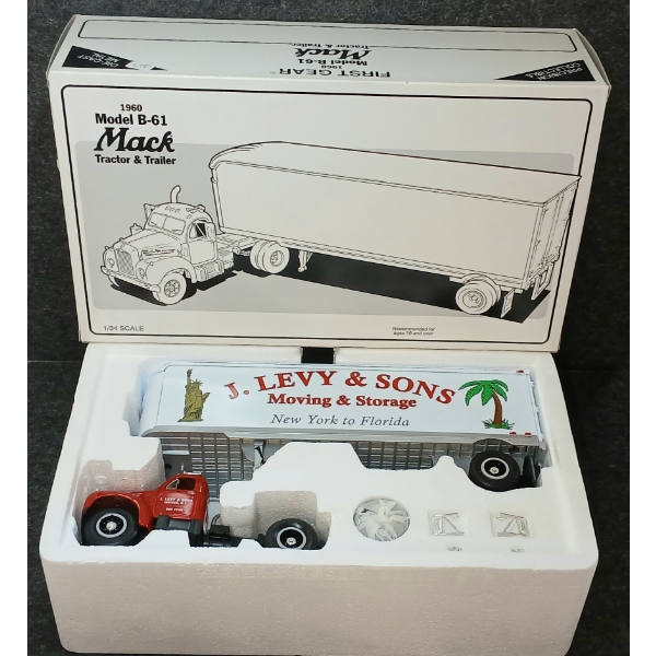 FIRST GEAR 1960 MACK B-61 TRACTOR & TRAILER DIECAST MODEL
