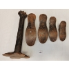 Image 2 : LOT OF 5 - 1900's FORGED IRON SHOEMAKER SET & COBBLER'S ANVIL 
