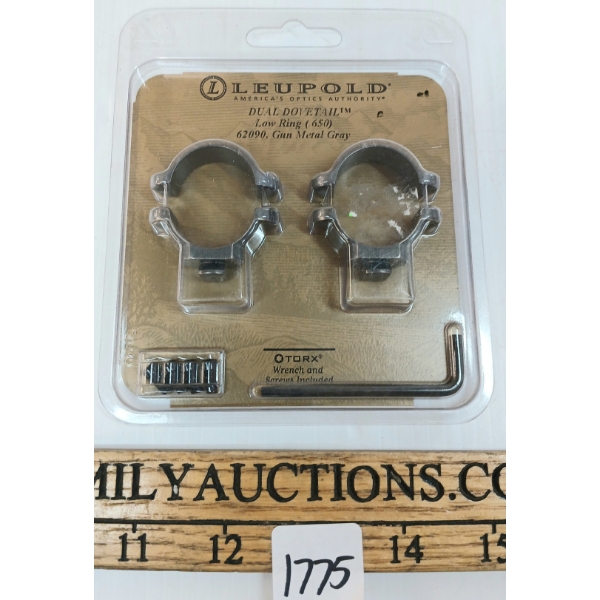 LEUPOLD 1 IN LOW RINGS (.650) GUNMETAL GREY, DUAL DOVETAIL