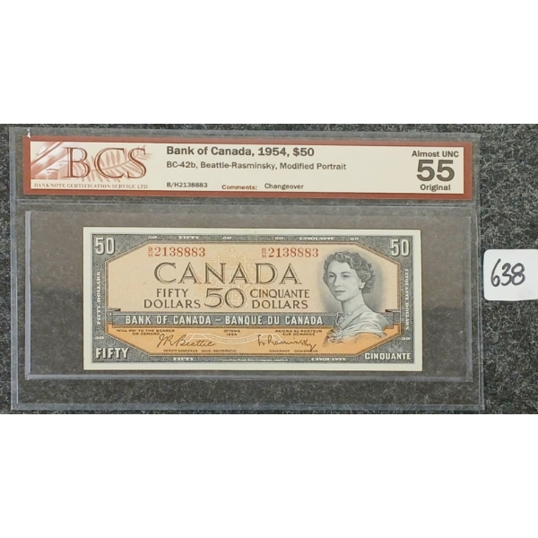 1954 CDN $50 BANKNOTE - BCS GRADED