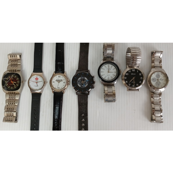 LOT OF 7 - WRIST WATCHES - INCL GENEVA, CHALE, FONDINI, ETC