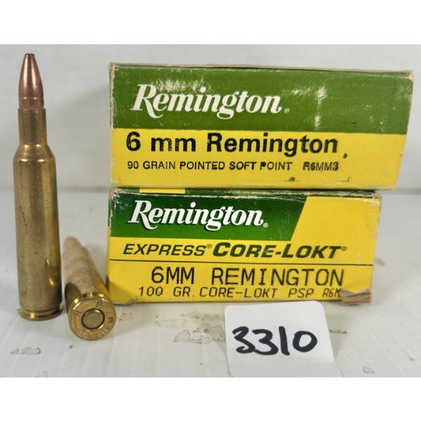 AMMO: 40X REMINGTON 6 MM REM - 90 GR & 100 GR SP