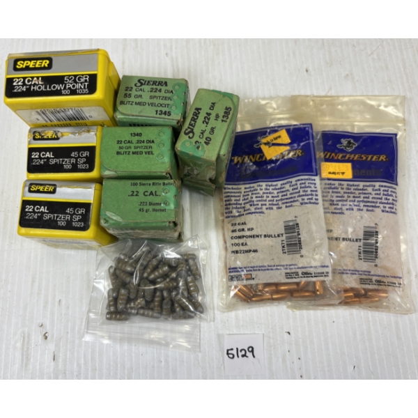 BULLETS: APPROX 300 X .22 CAL- MIXED MFG