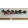 Image 1 : LOT OF 2 - BRITAINS LTD. LEAD HORSE DRAWN WAGONS W/ CANNONS