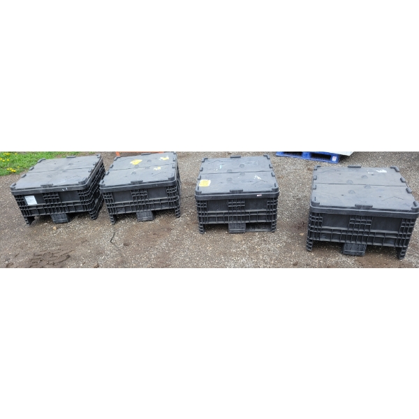 LOT OF 4 - PLASTIC STORAGE CRATES